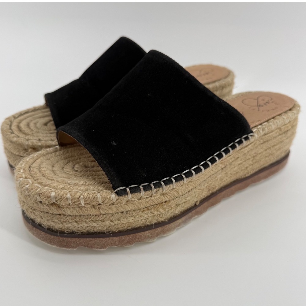 Oasis Society Black Platform Espadrille Slide Sandals Womens Size 9‎ Bohemian